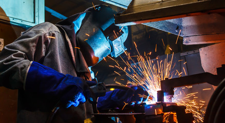 welding work in cars factory  industail