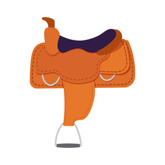 Saddle vector illustration. saddle on white background. Preparing  horse for competitions. Vector objects for horses on white background.