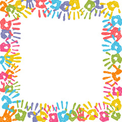 Square vector hand print frame