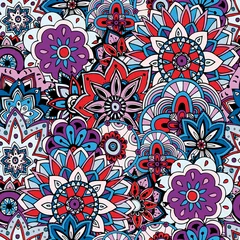 Tuinposter Naadloze patroontextuur. Indiase, Arabische, Turkse stijlelementen © molokot