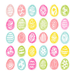 Hand drawn vector easter eggs