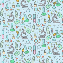 Seamless pattern with chemistry and biology elements - 106133898