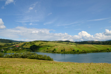 Mountain panorama (Czorsztyn lake in Poland)