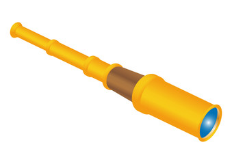 Retro spyglass vector illustration. spyglass on white background. 