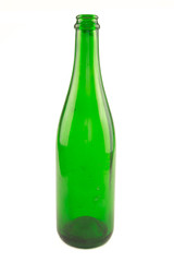 Recyclable green glass bottle. Recyclable waste series.