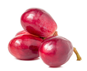 Red grape berry bunch isolated on white background cutout