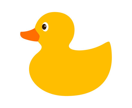 Rubber duck / ducky bath toy flat color icon for apps and websites