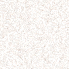 Seamless Pattern. Paisley Flowers Design Elements