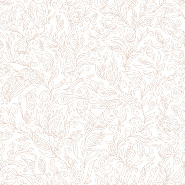 Seamless Pattern. Paisley Flowers Design Elements