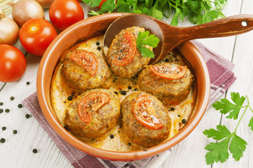 Meat cutlets with cabbage