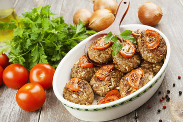 Meat cutlets with cabbage