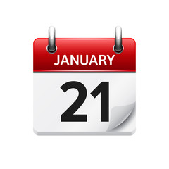 January 21. Vector flat daily calendar icon. Date and time, day, month. Holiday.