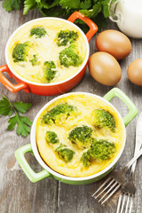 Broccoli baked with cheese and eggs