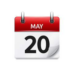 May  20. Vector flat daily calendar icon. Date and time, day, month. Holiday.