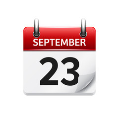 September 23 . Vector flat daily calendar icon. Date and time, day, month. Holiday.
