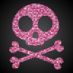 Vector pink sequin skull. Jolly Roger.  Eps 10.