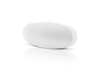 white medicine tablet isolated on white backgrounnd