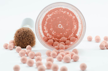 blusher ball on white background