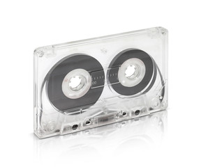 vintage cassette tape isolated on white background with clipping