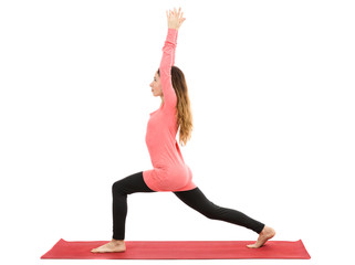 Woman doing crescent pose