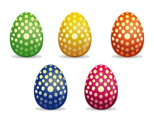 Set Easter eggs. Easter eggs painted with polka dots. Dotted Easter eggs vector icon. Easter eggs isolated on white background. Easter eggs isolated vector. Easter eggs for Easter holidays design