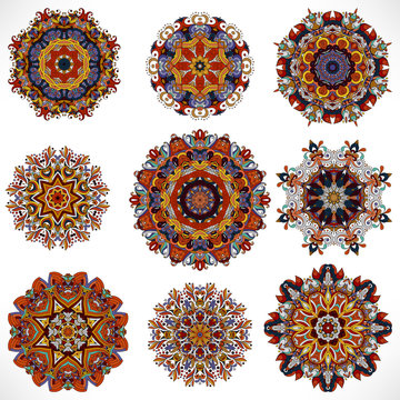 Naklejki Mandala. Vintage decorative elements. Hand drawn background. Islam, Arabic, Indian, ottoman motifs.