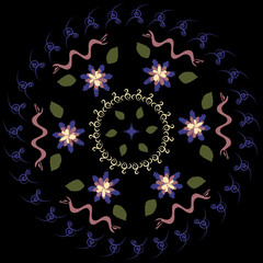 Abstract blurred circular pattern four colors