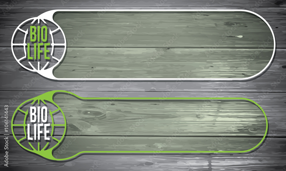 Aufkleber vector frames for your text and globe and bio icon