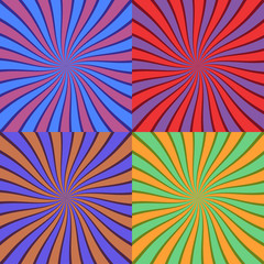 Radial abstract background. Bright colors. Vector illustration.