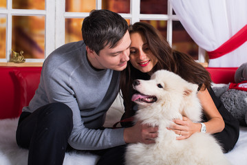 The guy with the dog, Happy family with dog, Girl with dog, Girl with Christmas present