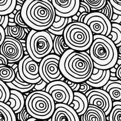 Black seamless circles line pattern