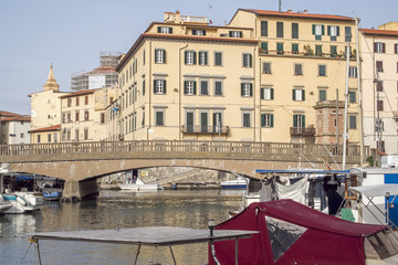 Obraz premium Livorno,Fosso Reale quartiere Venezia.