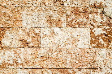New stone wall closeup