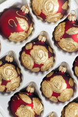   box of Christmas toys  