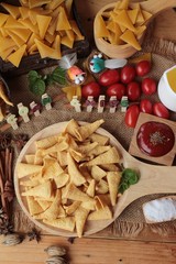 Corn snack and chips corn raw delicious.