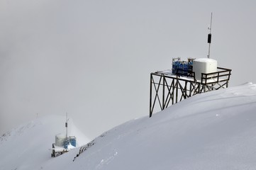 Oxygen station on snow mountain