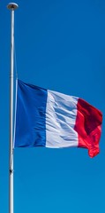 Drapeau Français en berne.