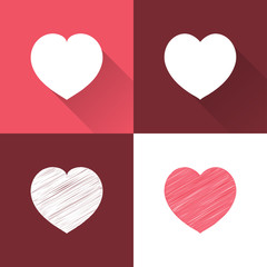 Vector hearts set