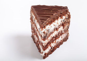 Chocolate homemade cake with gold decor