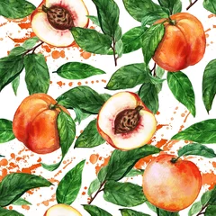 Foto op Canvas Watercolor seamless pattern - Peach © nataliahubbert