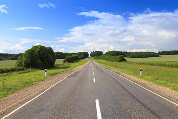Spring road , countryside 