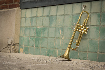 Fototapeta na wymiar Trumpet Street Jazz