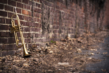 Trumpet Street Jazz - obrazy, fototapety, plakaty