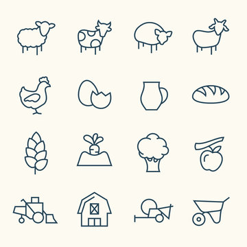 Farm line icons