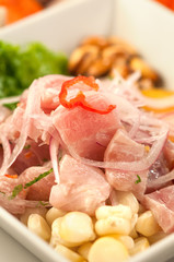 Fish Ceviche, a typical dish from Peru