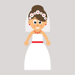 cartoon girl bride
