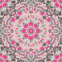 Seamless pattern. Vintage decorative elements. Hand drawn background. Islam, Arabic, Indian, ottoman motifs.