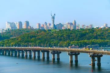 Raamstickers Skyline van Kiev, Oekraïne © joyt