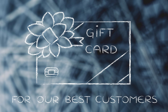 retailer's gift card with bow, forr our best customers