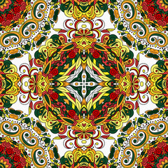 Seamless pattern. Vintage decorative elements. Hand drawn background. Islam, Arabic, Indian, ottoman motifs.